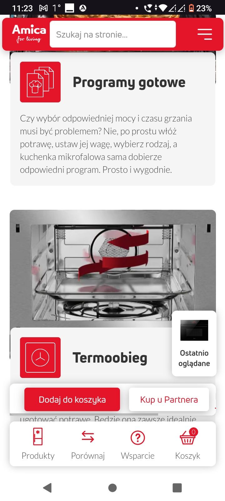 Piekarnik z mikrofalą do zabudowy