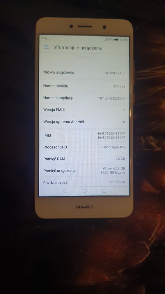 Huawei Y7 TRT-LX1 5.5' Android 7 2/16GB 8x1.4GHz