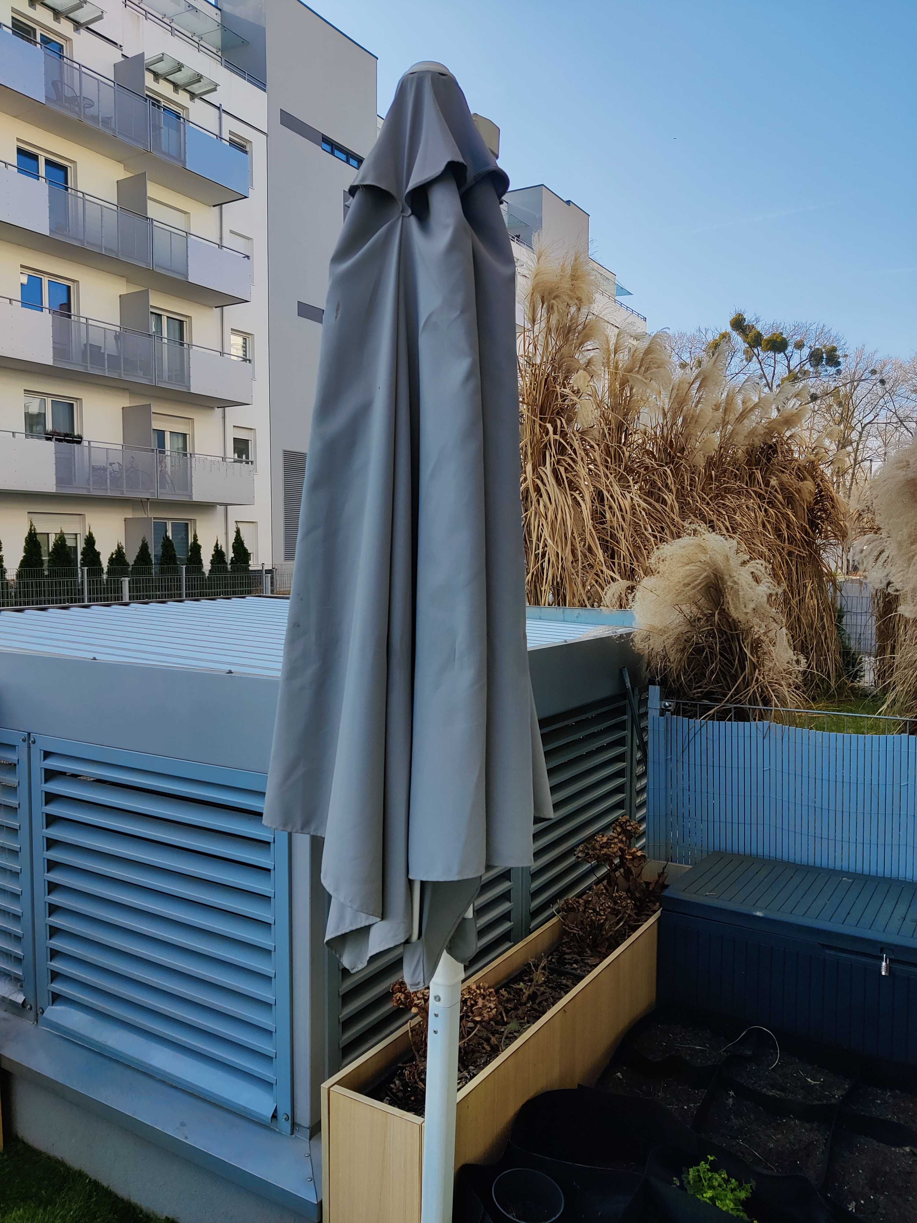 Parasol IKEA HOGON + obciążenie (Jula), biały, 270 cm