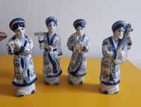 4x GEISZA z Hanoi wschodnia porcelana ryżowa figurki figurka