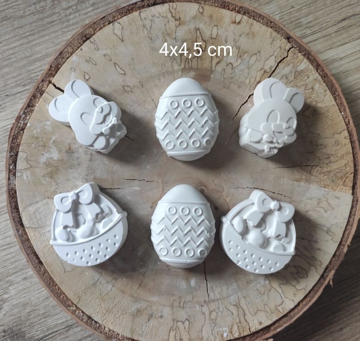 Figurki gipsowe Wielkanoc zestaw 6 szt