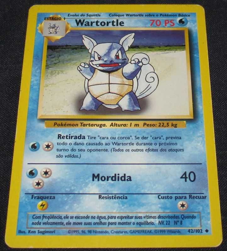 Carta Pokémon Wartortle 42/102 Pokemon 70 PS