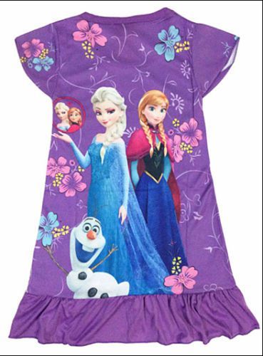Vestido azul, rosa ou lilás Frozen 3-4A - NOVO