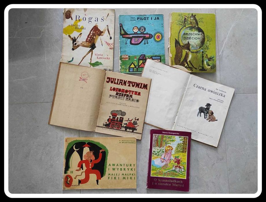 Stare książki książeczki dla dzieci, wierszyki, bajki, PRL