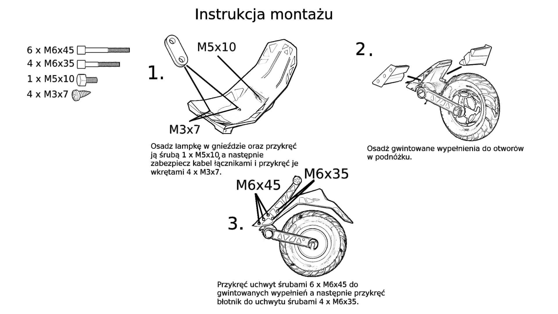 Zestaw Błotników do hulajnogi Joyor S5 / S8 / S10, Motus PRO 2022