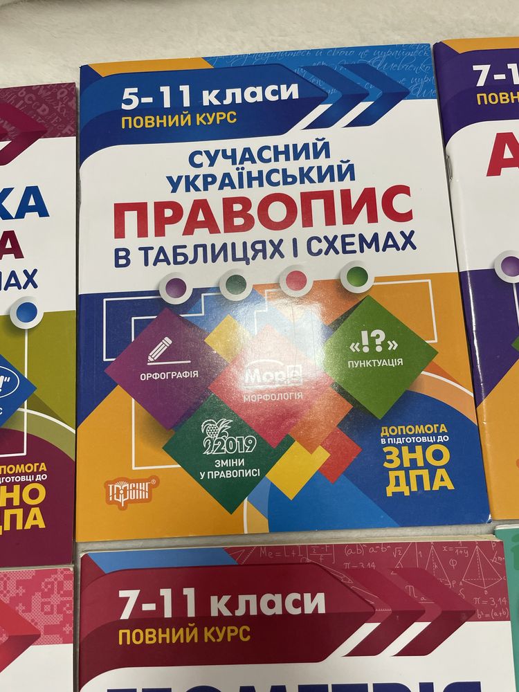 Книжки підготовчі 5-11 клас до ЗНО