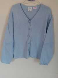 Nowy błękitny sweter rozpinany dziewczęcy Zara wiskoza bawełna r. 110
