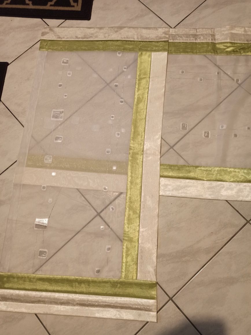 Firany panel zieleń 3 części
