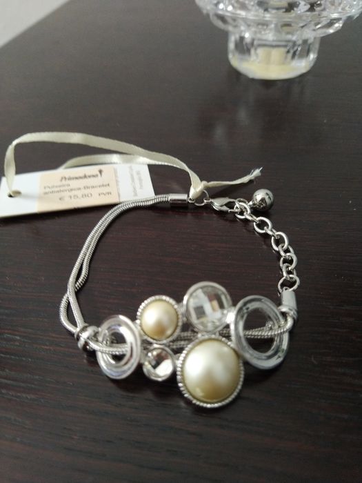 Pulseira prateada anti-alérgica, elegante - Primadona - Nova!