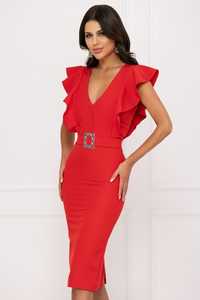 Nowa z metką elegancka czerwona sukienka z klamerką S