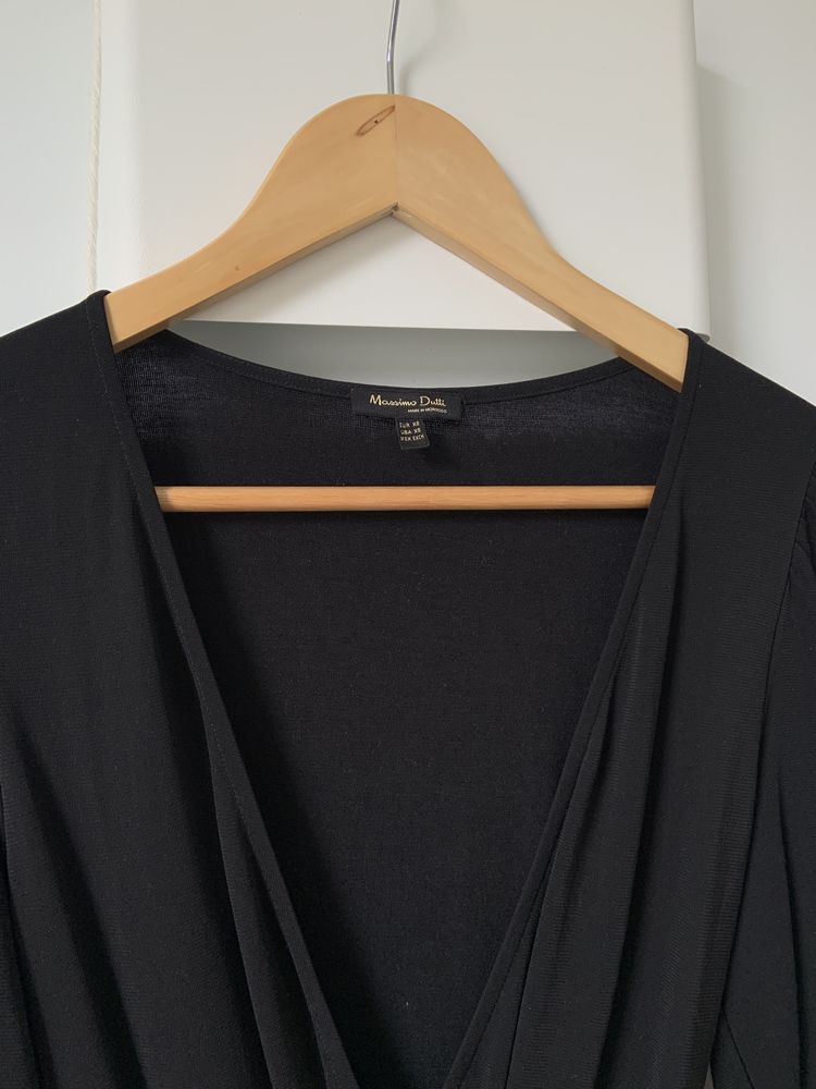 Sukienka czarna maxi długa Massimo Dutti rozmiar XS