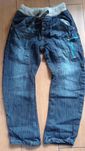 Ciemne jeansy 5.10.15 typu baggy boyfriend 104 cm jak nowe wiązane