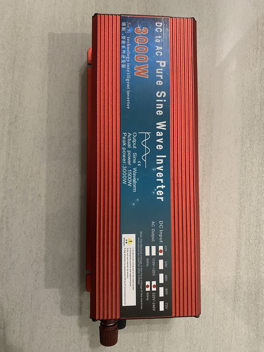 Інвертер 12 вольт 3000 ват. Чистий синус. Працює з газовим котлом.