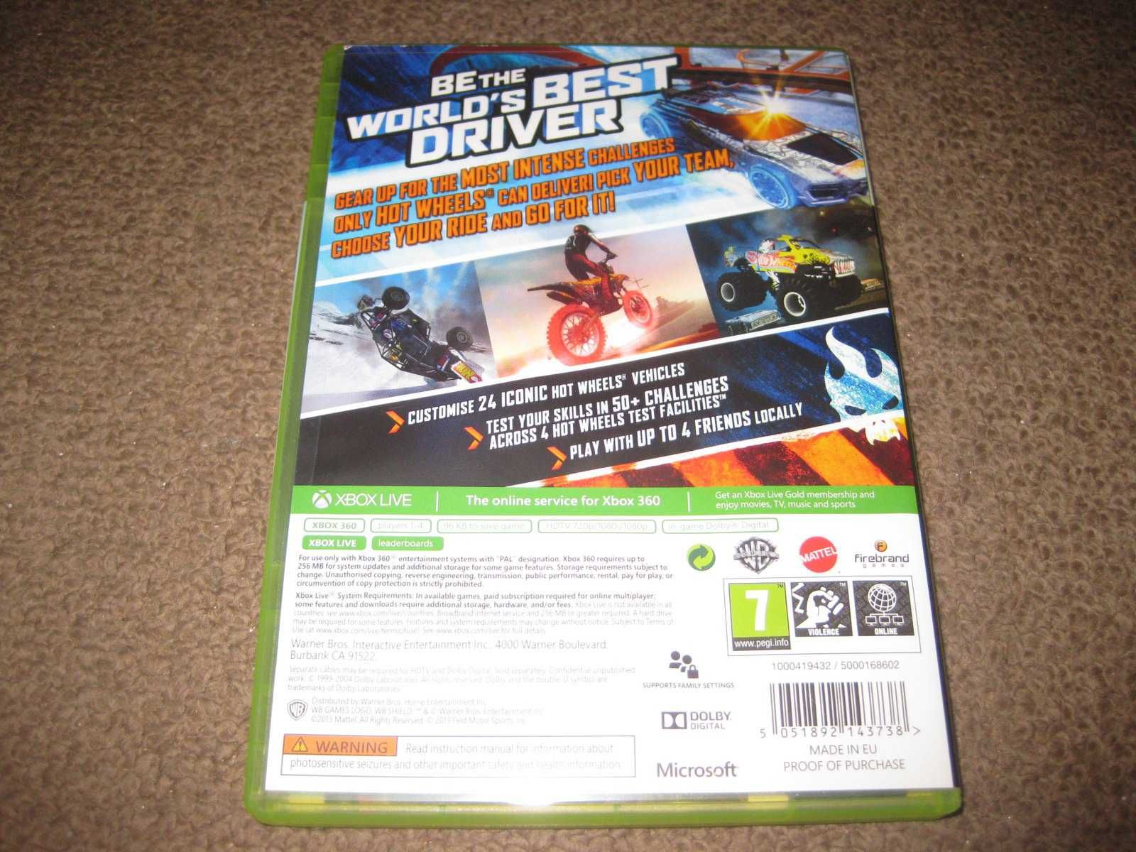 Jogo "Hot Wheels: World`s Best Driver" para a XBOX 360/Completo!