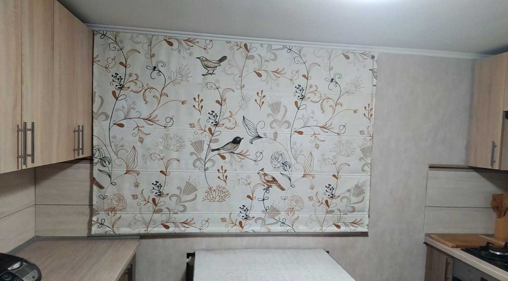 Римские шторы, блекаут, двойні римські штори, с тюлью, с принтом