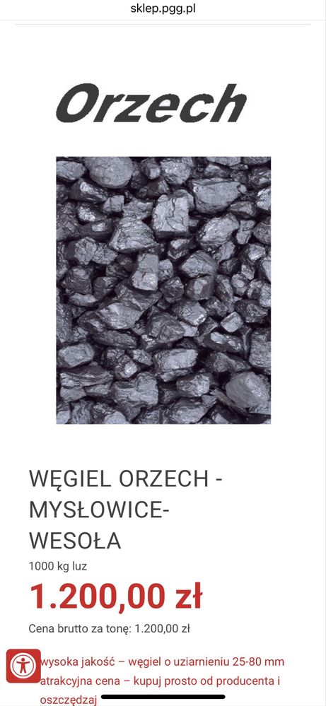 Sprzedam węgiel w workach tona
