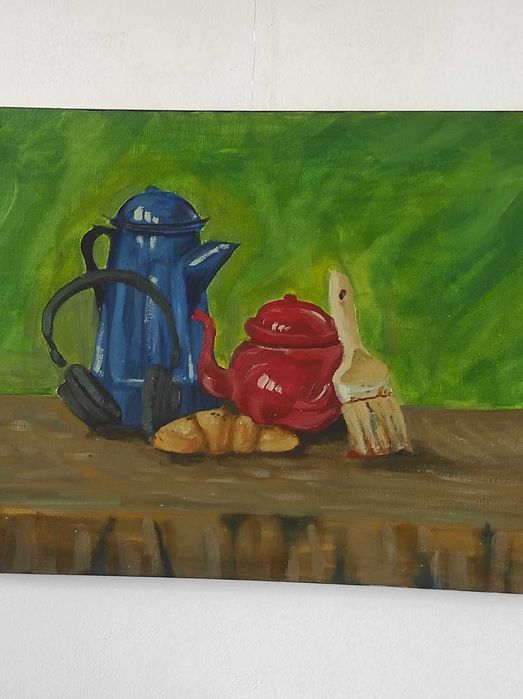 Obraz olejny na płótnie "Martwa natura z nutką codzienności"