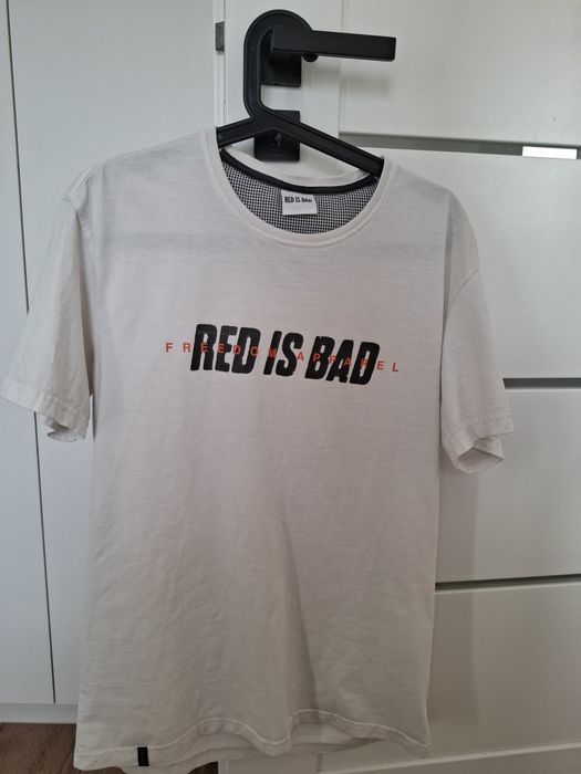 Koszulka biała T-shirt Red is Bad rozmiar L