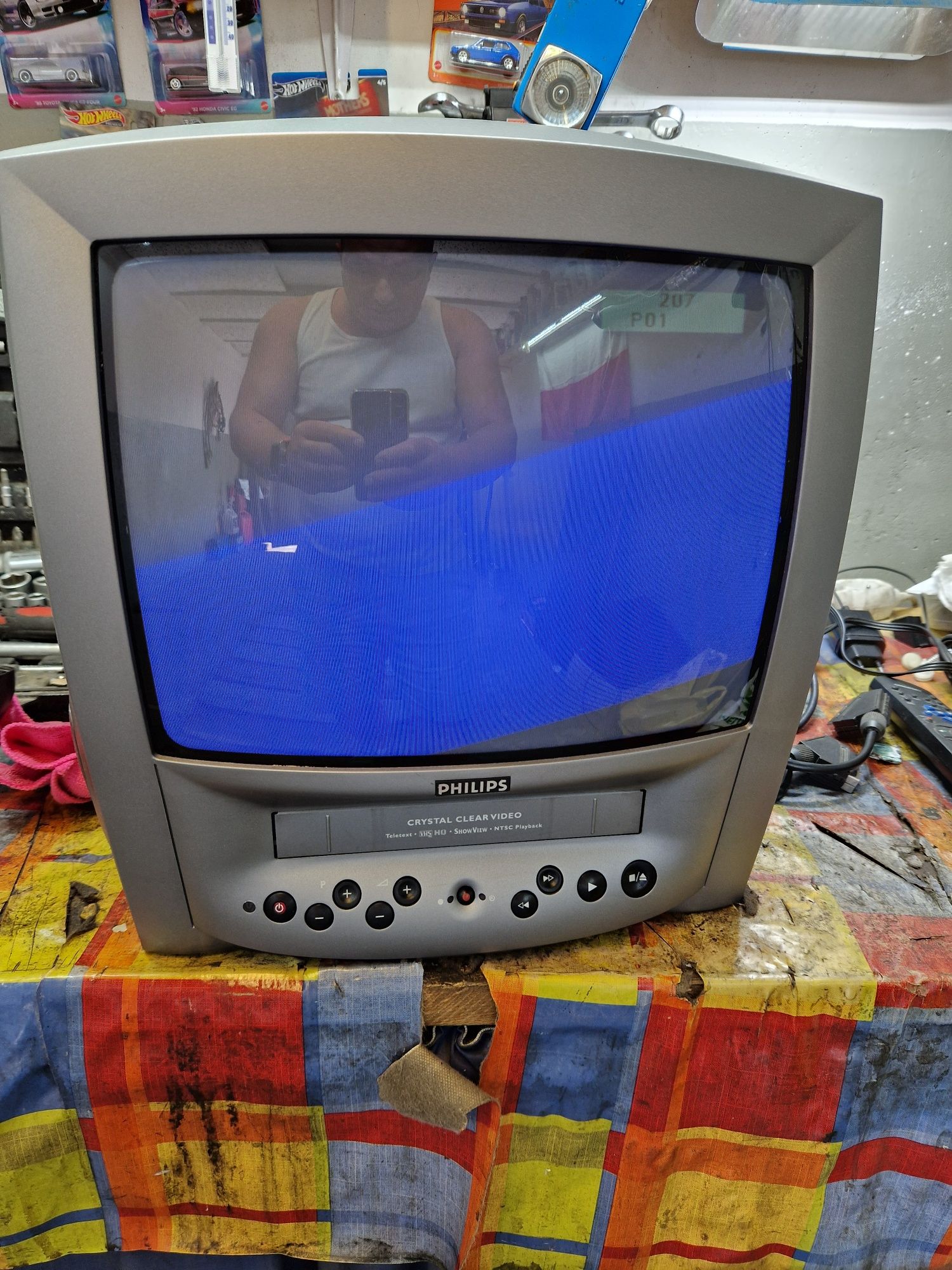 Telewizor retro Philips VHS euro start pilot stan bdb+ Amiga c64 Atari