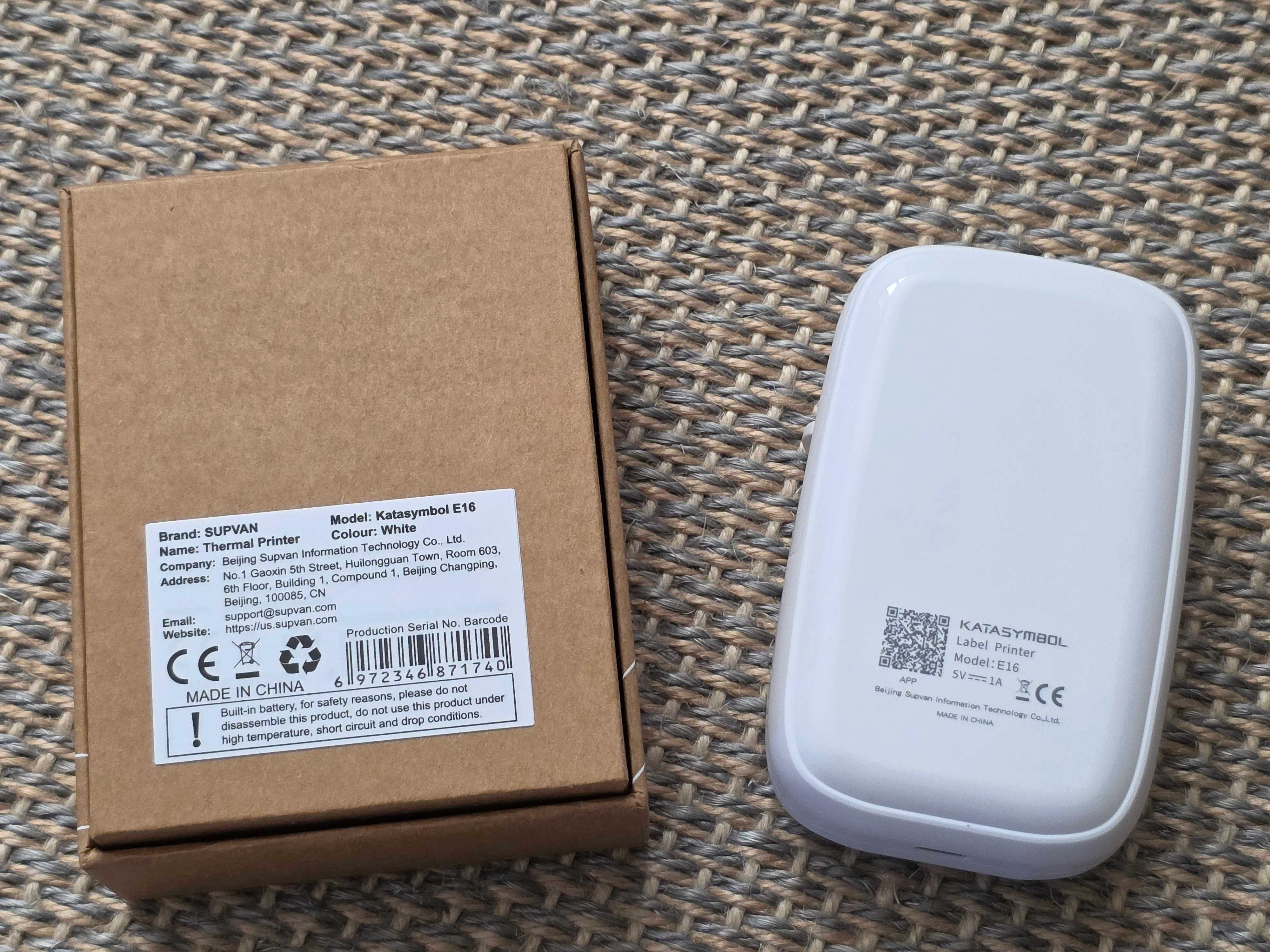 NOWA Drukarka Etykiet Samoprzylepnych SUPVAN E16 Katasymbol Bluetooth