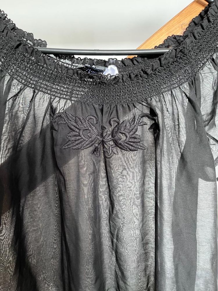 H&M bluzka halka hiszpanka koszulka nocna bluzka z krótkim rękawem cza