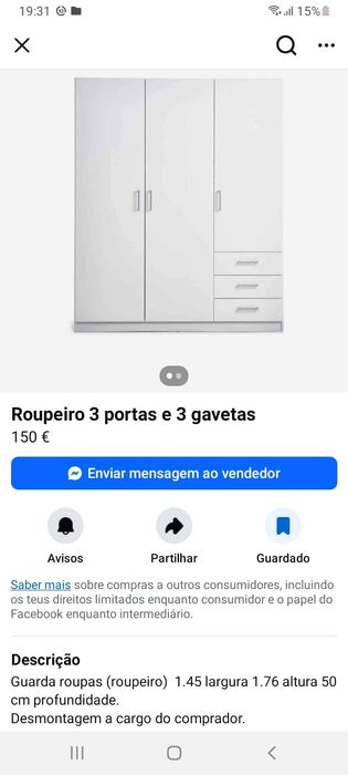 Vendo roupeiro IKEA