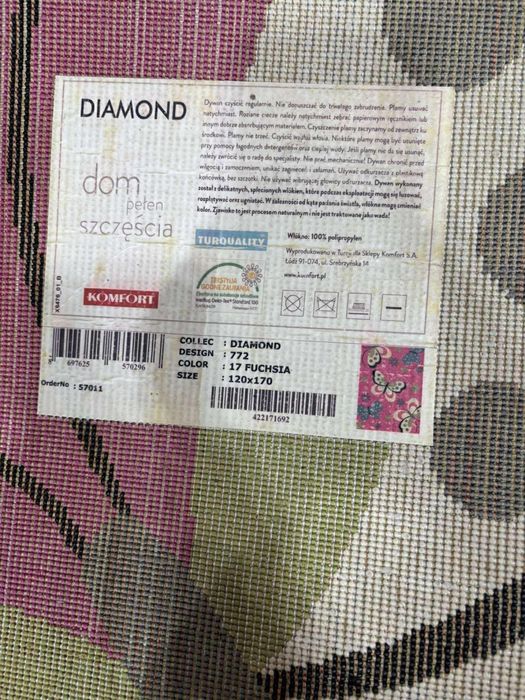 Dywan 120x170cm różowy w motyle