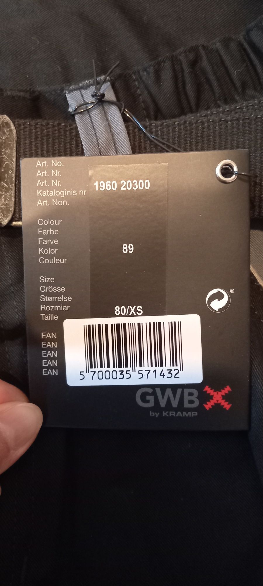 Nowe spodnie robocze do pasa KRAMP GWB czarno-szare, rozm. 80/xs



Ma