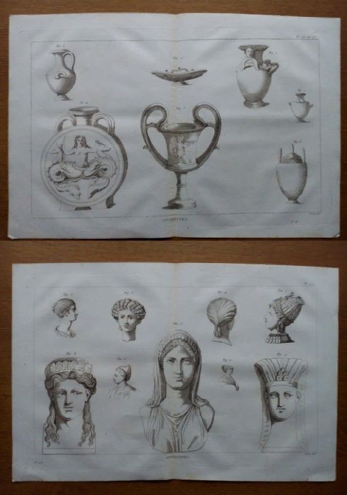 Большие старинные гравюры 1820г. Античность