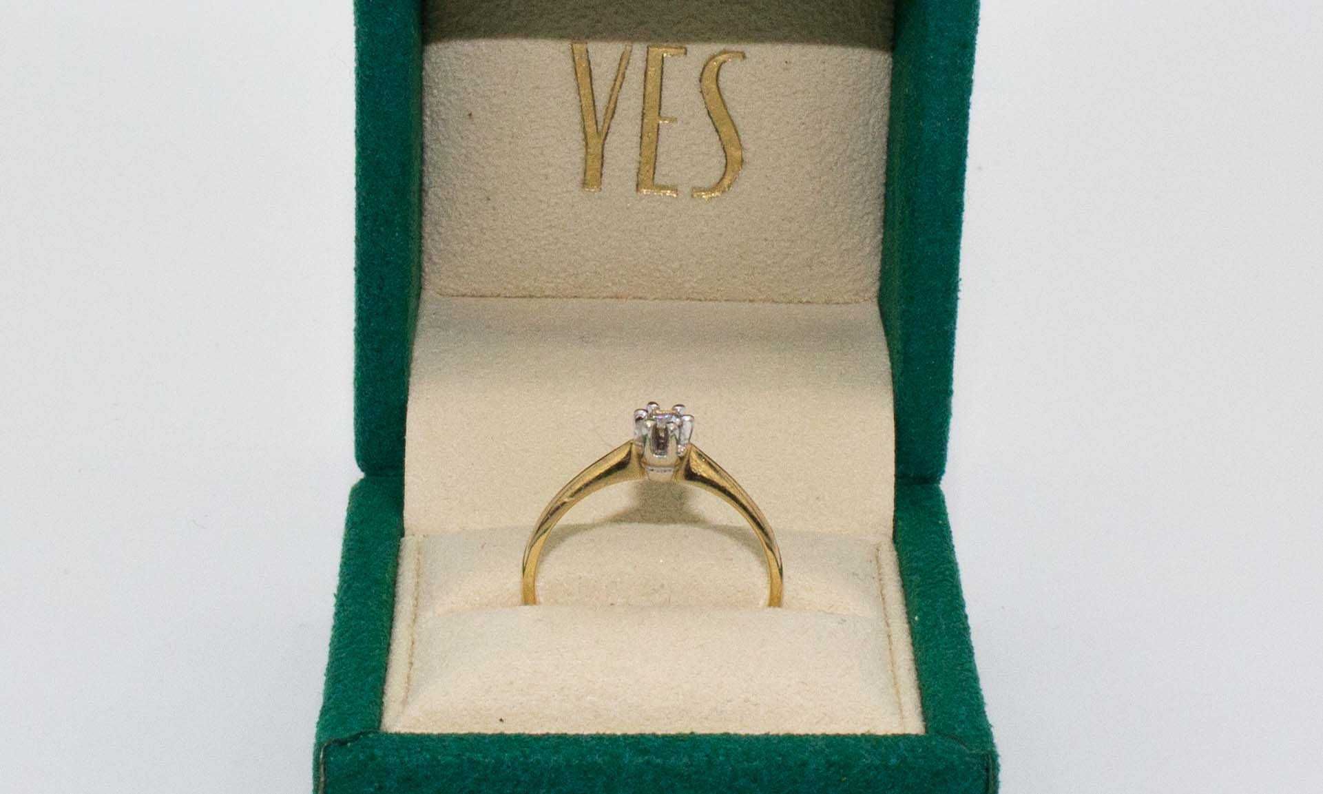 Pierścionek zaręczynowy YES Stella diament brylant złoty 585 14k