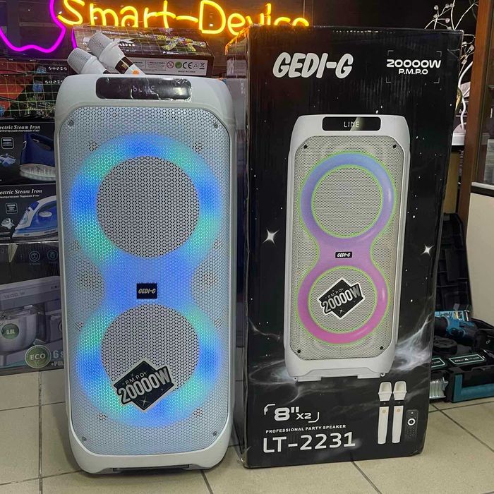 Большая мощная блютуз Колонка белая LT-2231 портативная акустика