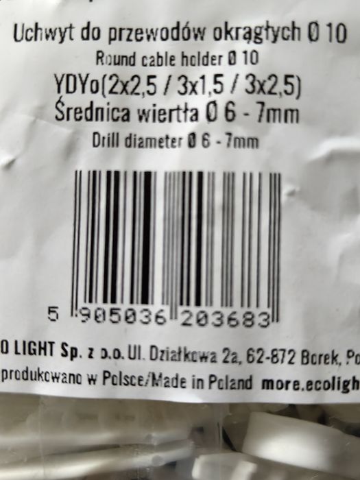 Uchwyt do przewodów okrągłych