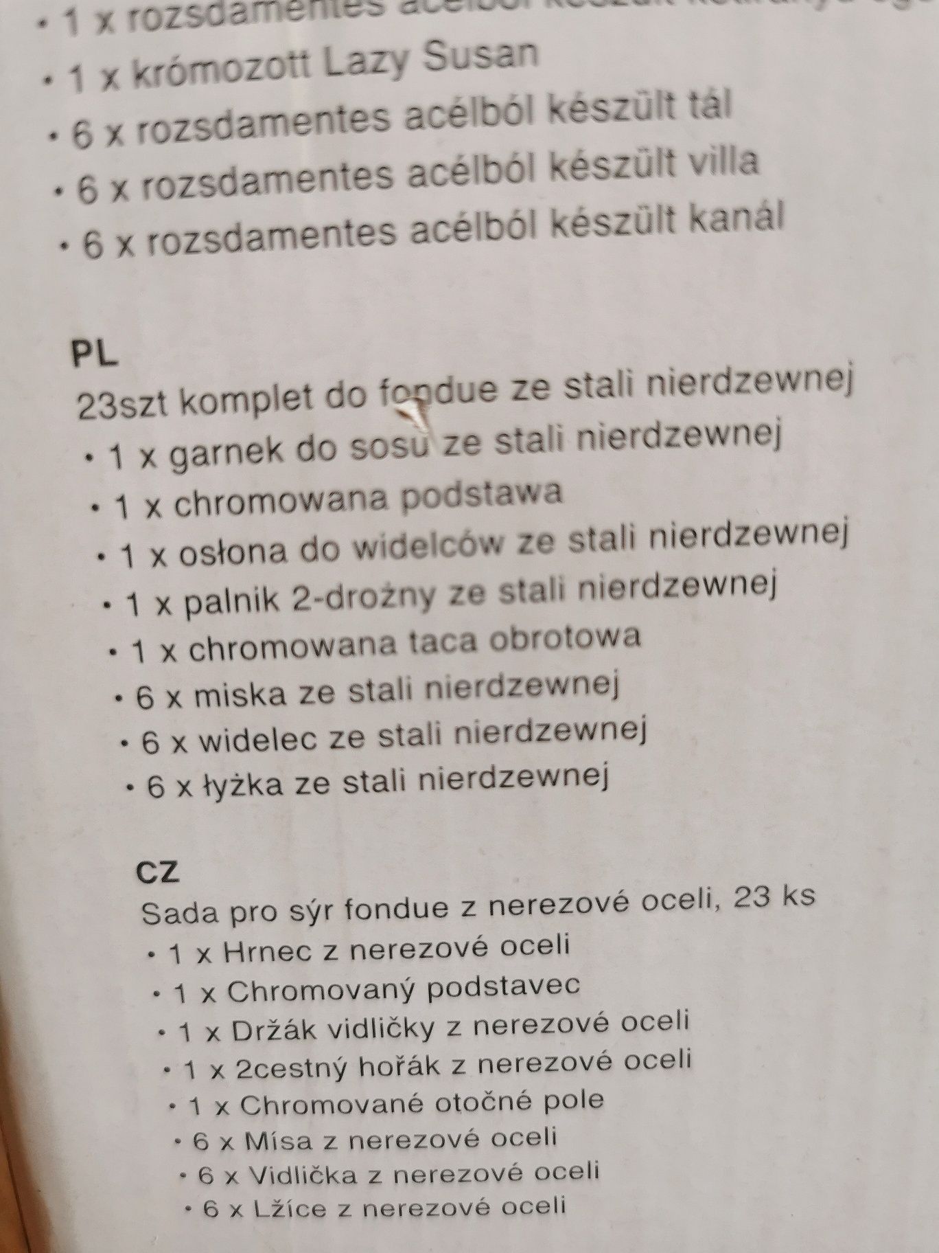 Bergner komplet do fondue ze stali nierdzewnej