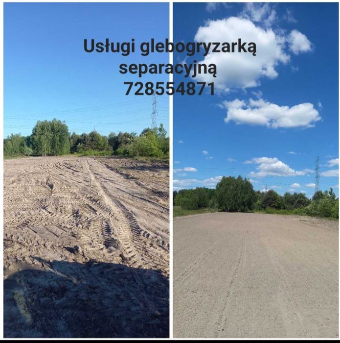 Usługi ogrodnicze glebogryzarka separacyjna zakładanie trawnika