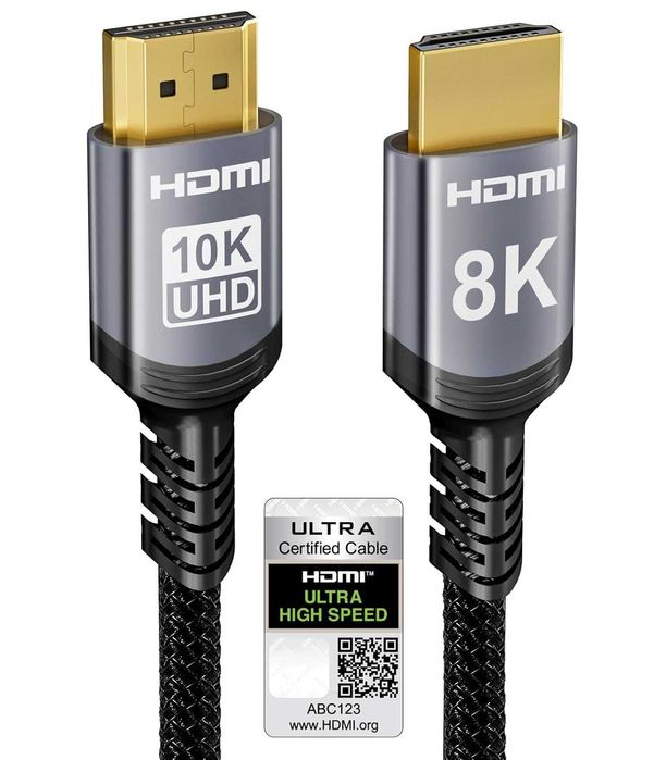 Sniokco 10K 8K Kabel HDMI 2.1 48Gbps 1M Certyfikowany Ultra Wysokiej