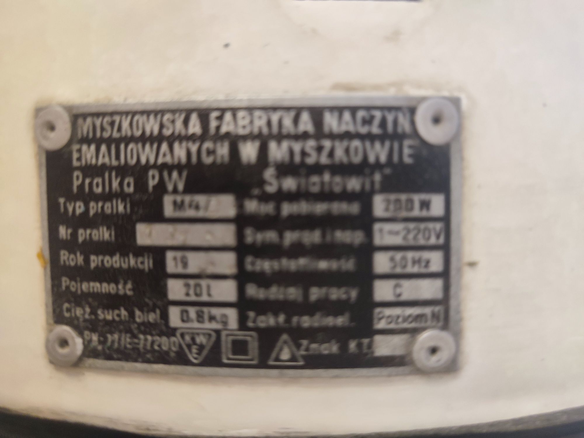 Pralka PRL poj 20l Światowit w pełni sprawna