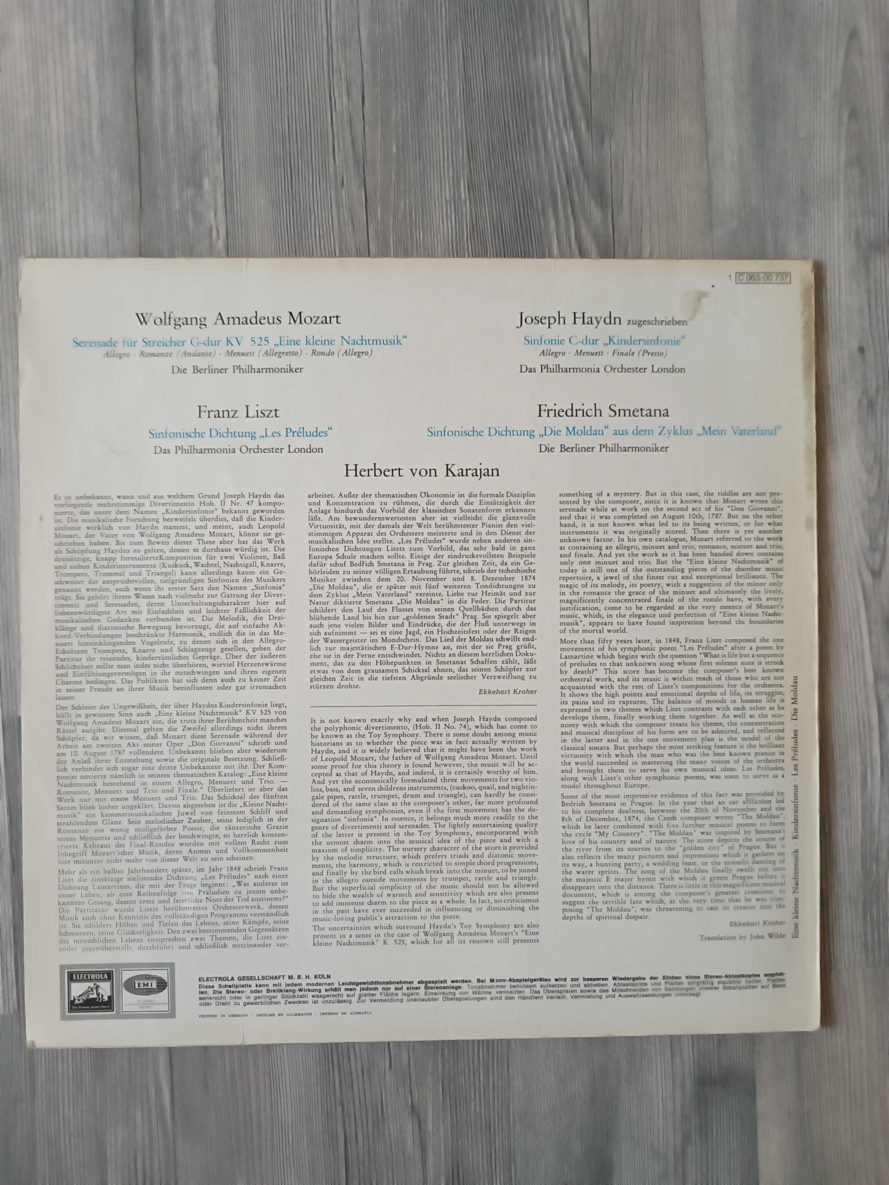 Karajan - Mozart, Haydn, Liszt, Smetana - vinyl LP