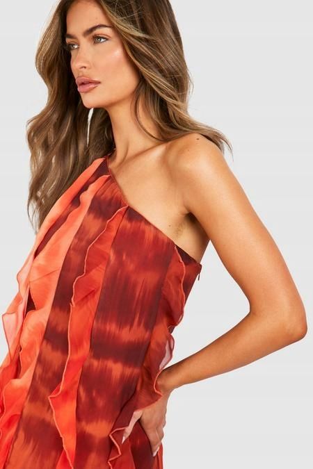 Boohoo 42 Xl Sukienka Pomarańczowa Ombre Maxi Orange J29795