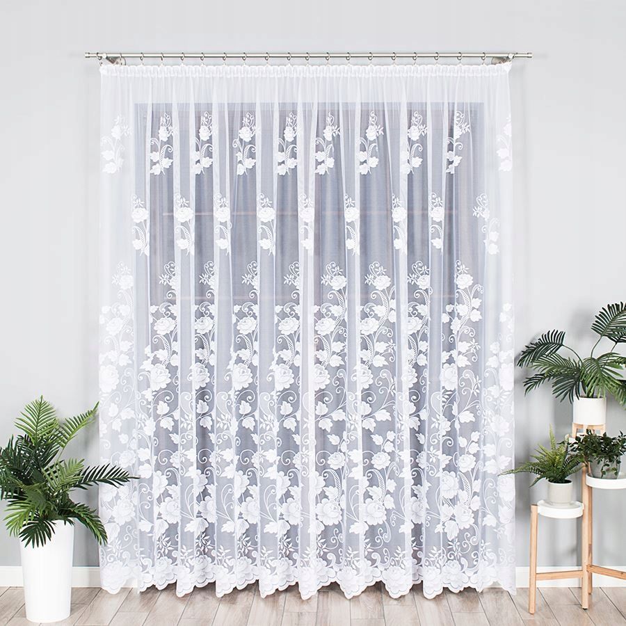 Firanka żakardowa 023006 z taśmą wys 250x200 biała