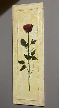 Dekoracja ścienna obraz decoupage róża 70x22 cm