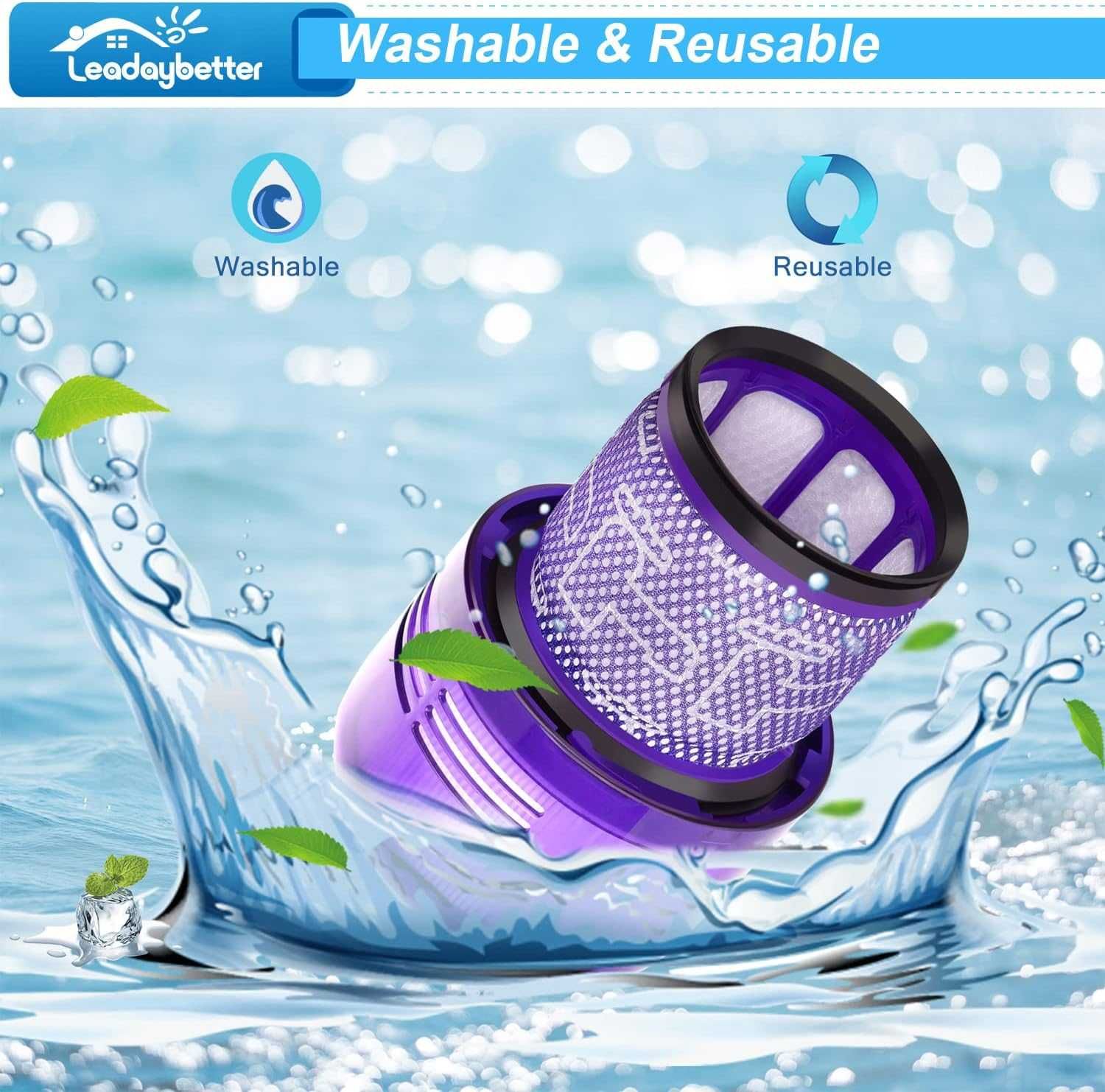 Leadaybetter 2szt filtrów do odkurzacza Dyson V11,V15 Detect