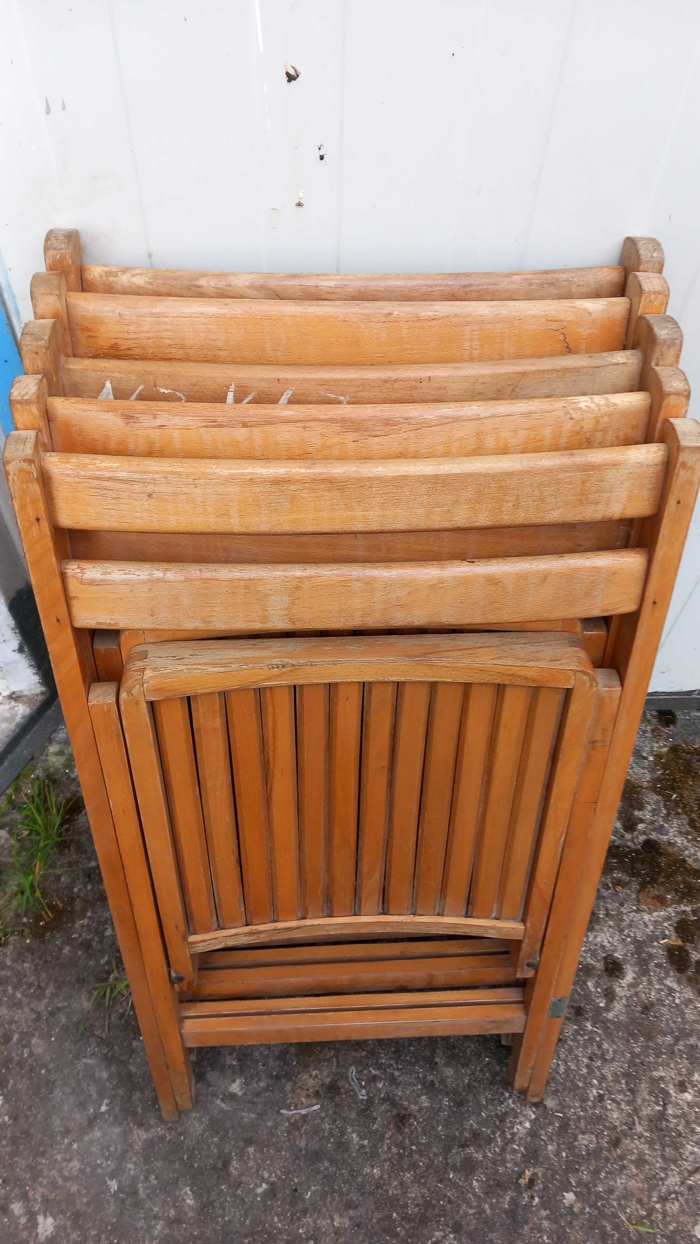 krzesła drewniane składane 5sztuki-bardzo masywne