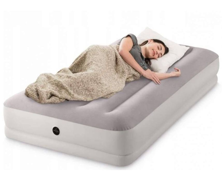 Односпальне надувне велюрове ліжко Intex