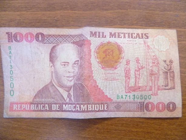 Nota de 1000 Meticais Moçambique
