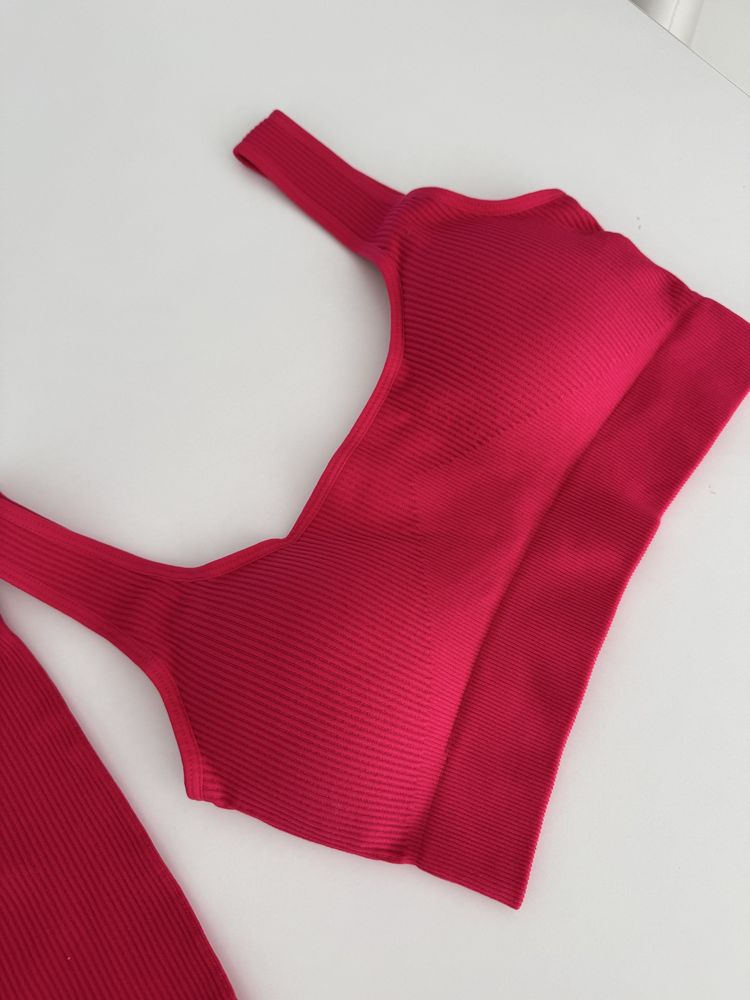 Komplet sportowy, set, legginsy z wysokim stanem oraz top, rozmiar M