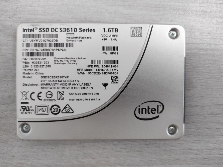Intel SSD DC S3610 1.6 ТB, S4500 3.84 ТB