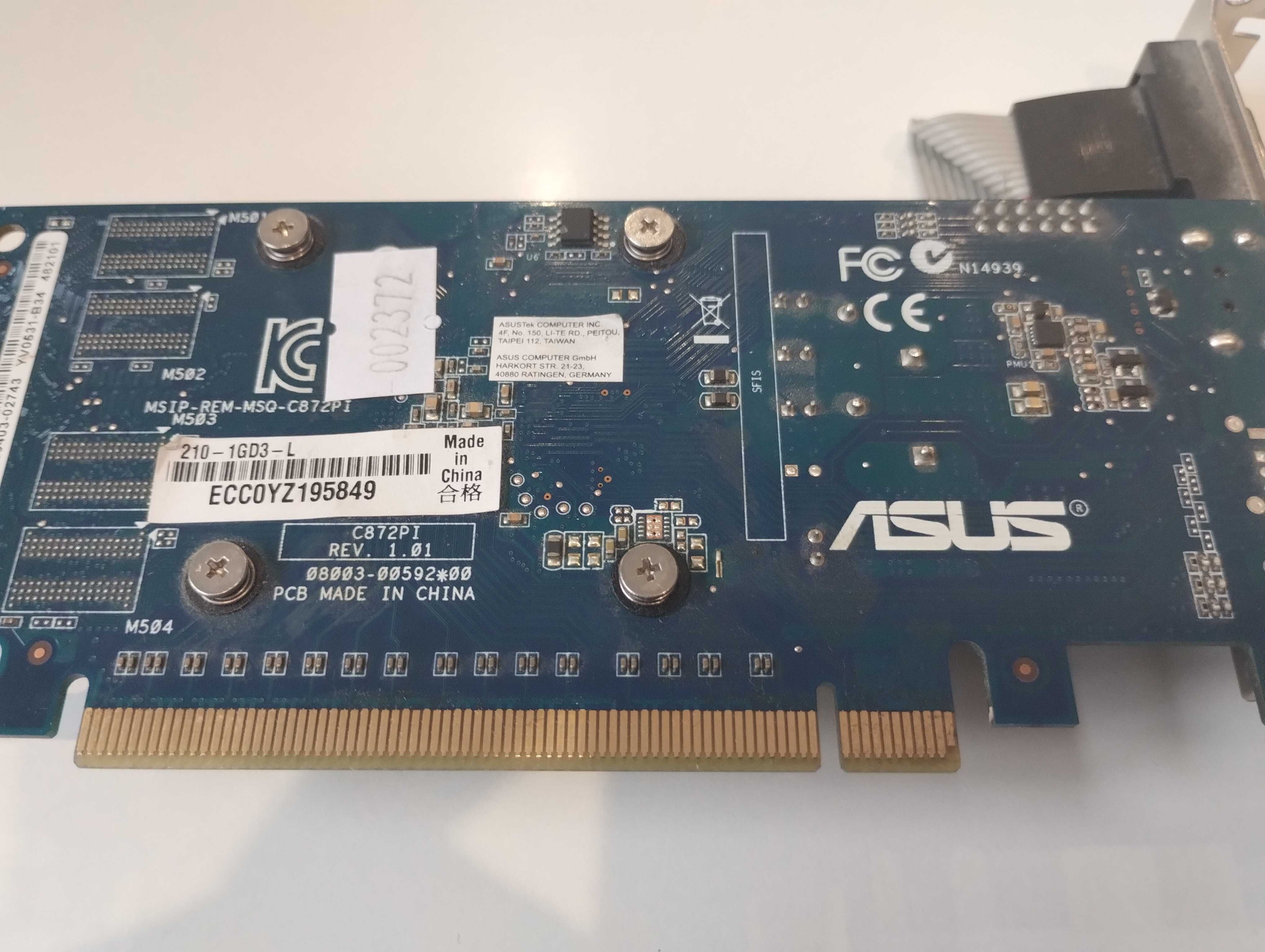 Karta graficzna Asus GeForce 210 1GB DDR3 64 bit DVI HDMI Low Profile