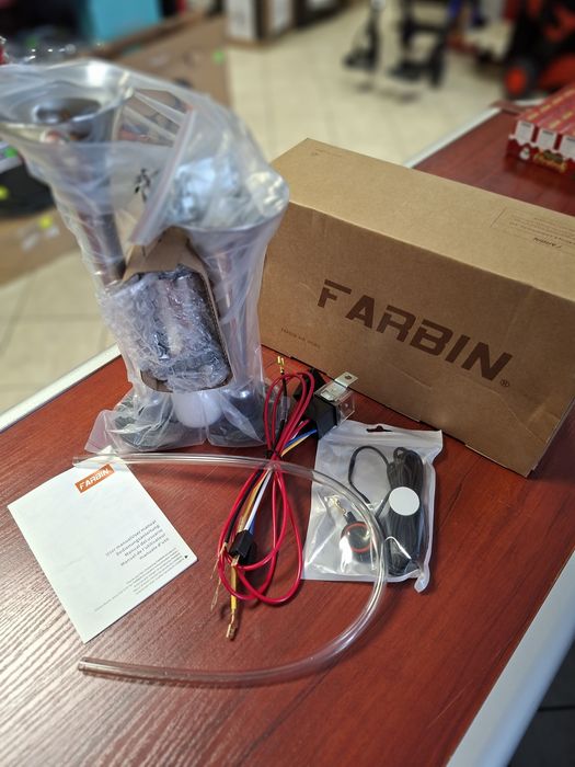 Podwójny klakson samochodowy 12V FARBIN 150 dB chromowany pneumatyczny