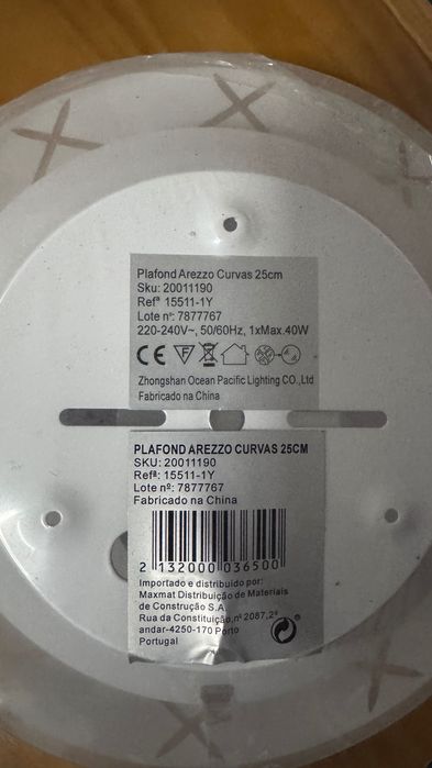 Candeeiro de Teto - Novo - Na Embalagem