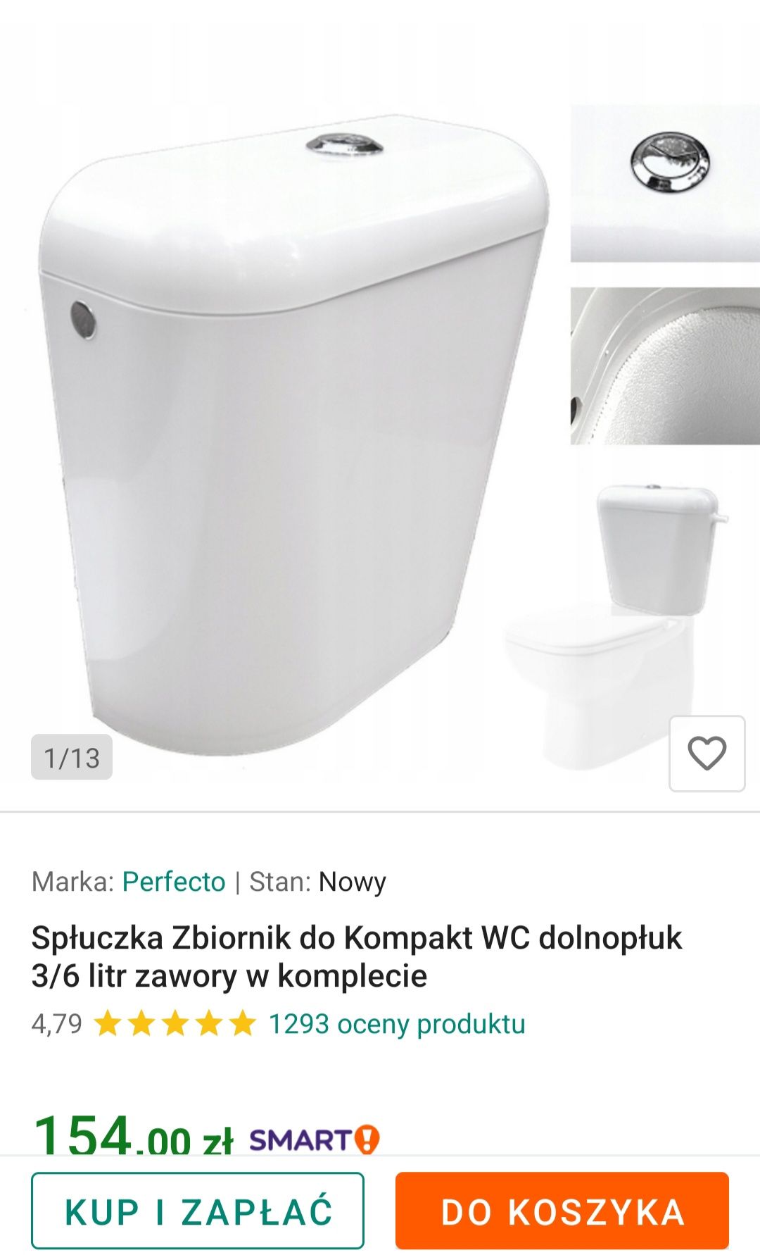 Spłuczka Zbiornik do kompakt WC ( plastikowy )